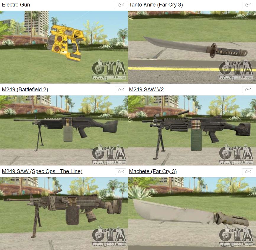 GTA San Andreas Silah Şifresi Tüm Silah Hileleri Kodları