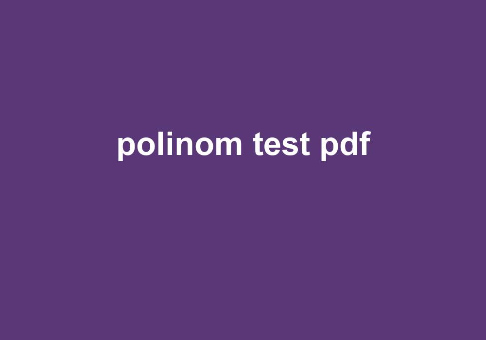 Polinom Test Pdf